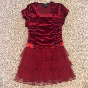 AmyWear Red Christmas Dress